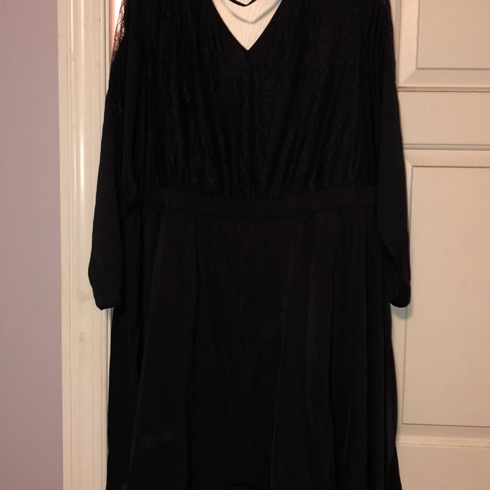 Lane Bryant half lace black dress size 26