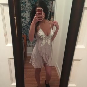 Sequins silk mini dress