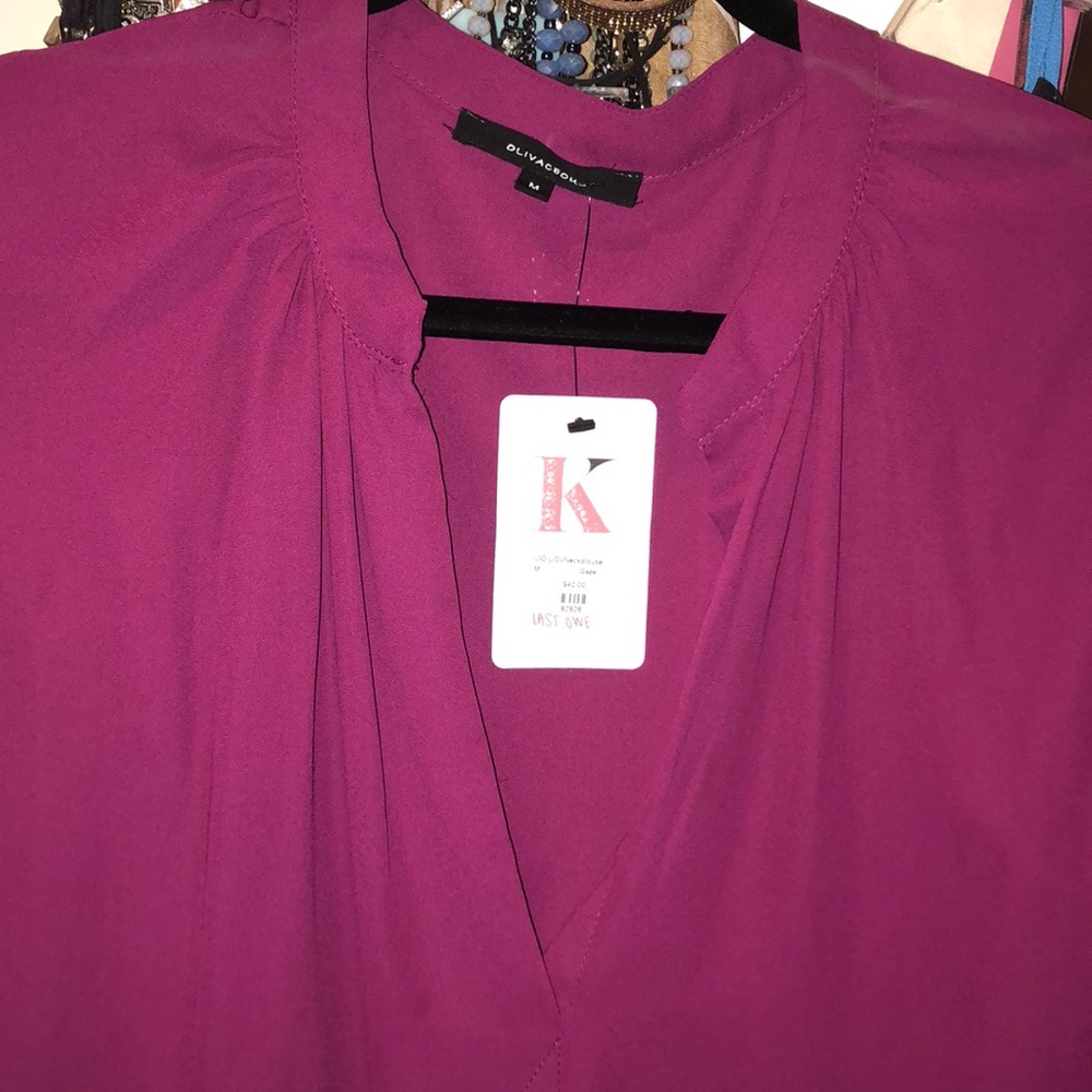 NWT Olivaceous blouse M fuchsia - Picture 2 of 4