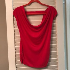 Red scoopneck top