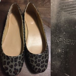 J. Crew grey leopard ballet flats size 8