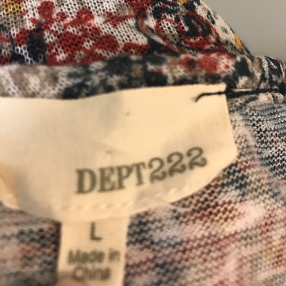 Dept 222 navy blue long sleeved sheer tunic Sz L - Picture 5 of 6