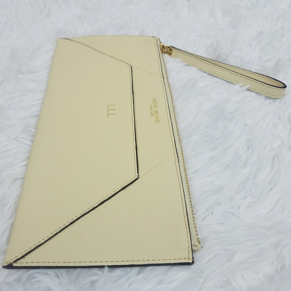 Henri Bendel Travel Pouch Plaque Wristlet Cream - Picture 5 of 8