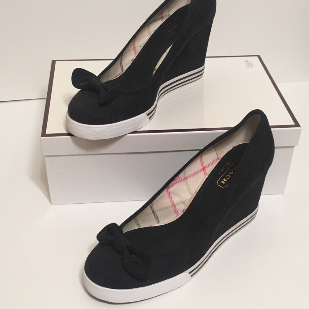 Coach wedge tennis shoes