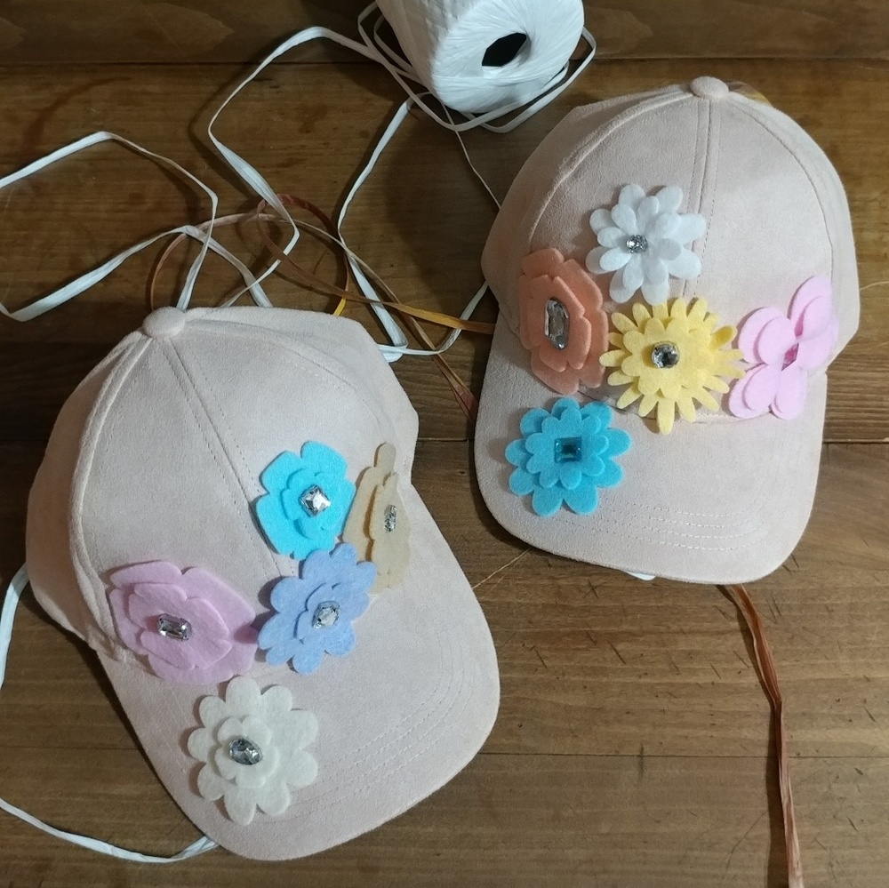 Baseball Hat with Flowers