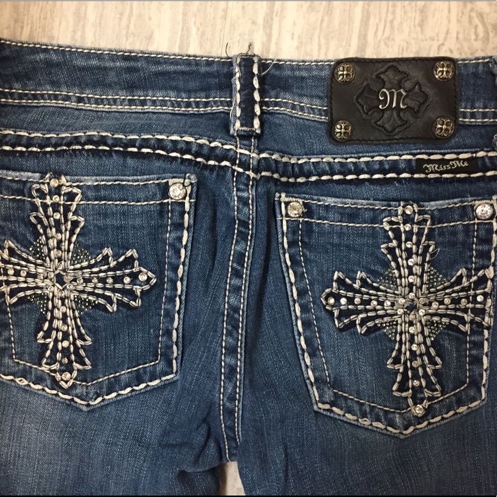 #Long# Miss Me jeans with cross on pockets