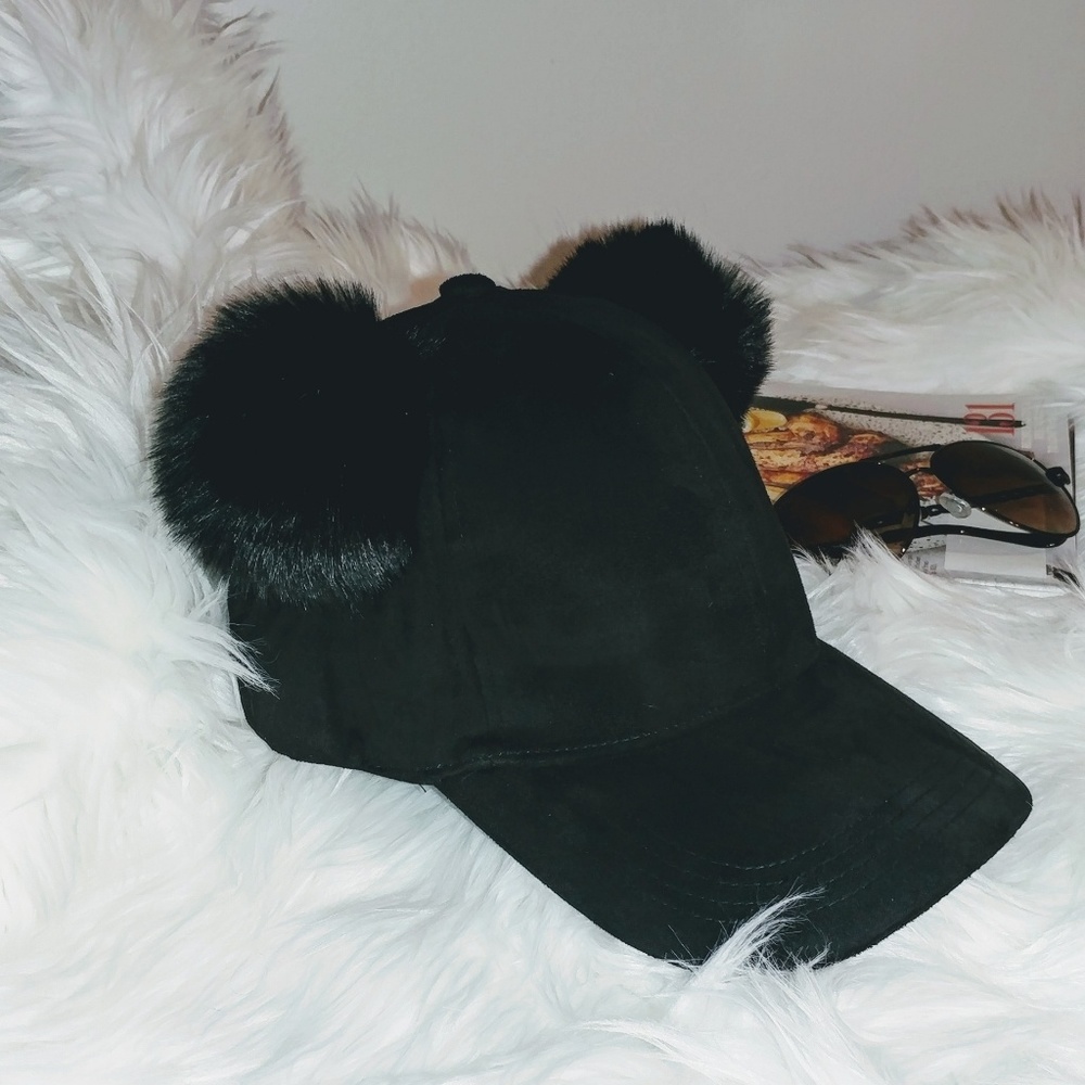 Baseball Hat with Pom Poms