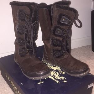 Brown - soft - furry over the ankle boots