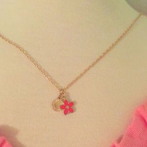 💞New Coral and Gold Flower Necklace
