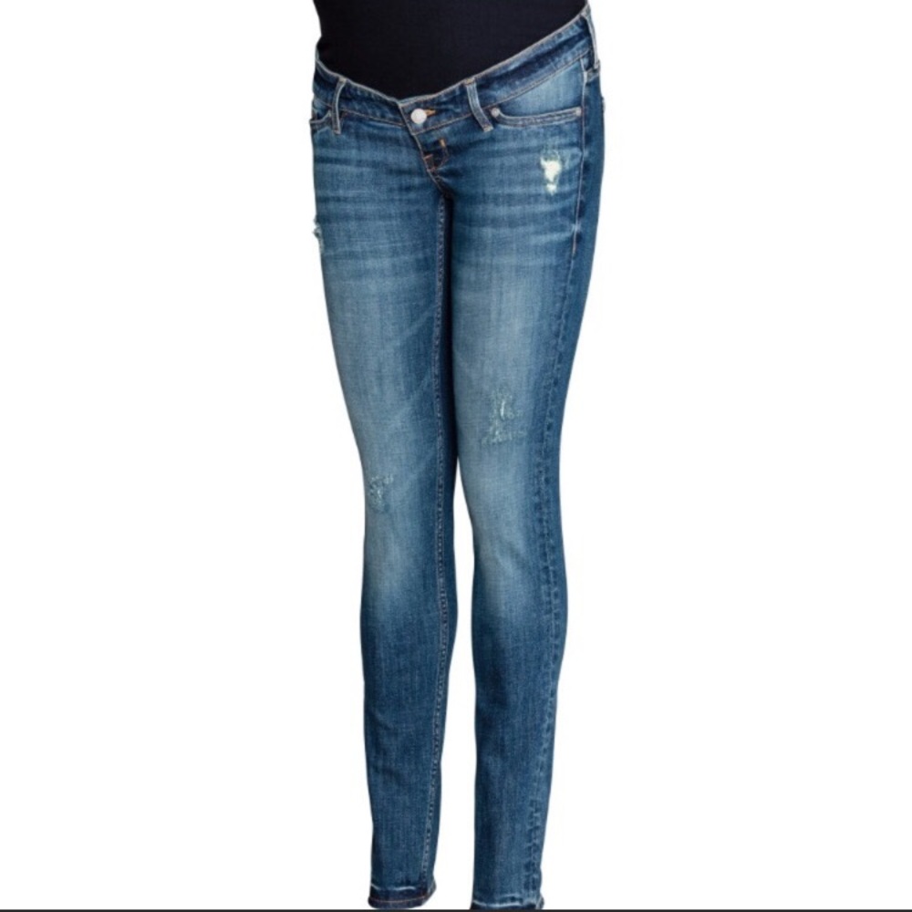 Maternity skinny blue jeans