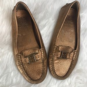 Tory Burch bronze Kendrick driving shoe