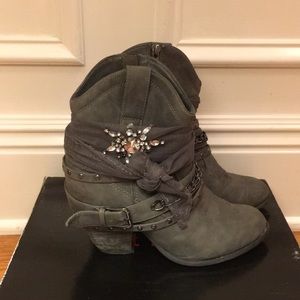 Not Rated Gray Ankle Boots