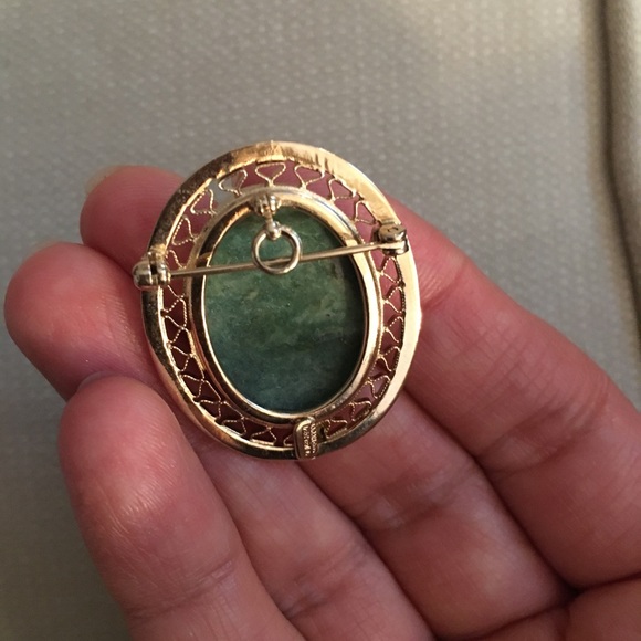 1970s Sarah Coventry 12K gold filled agate brooch and pendant - Picture 2 of 5