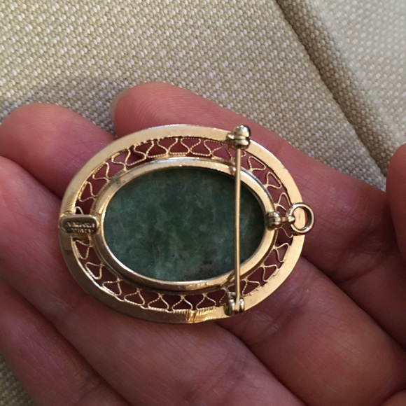 1970s Sarah Coventry 12K gold filled agate brooch and pendant - Picture 3 of 5