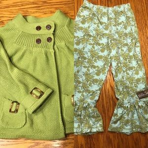 Matilda Jane Sweater and Pants size 6.