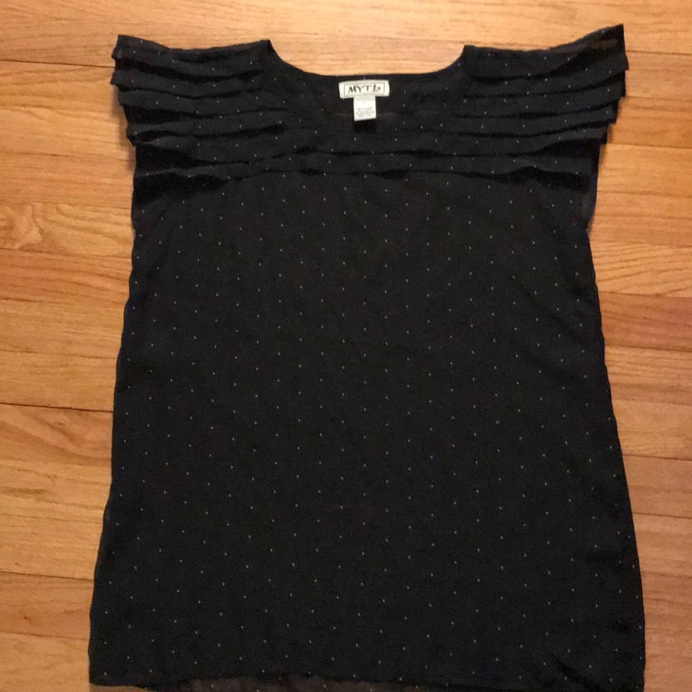 Sheer Black Polkadot Top