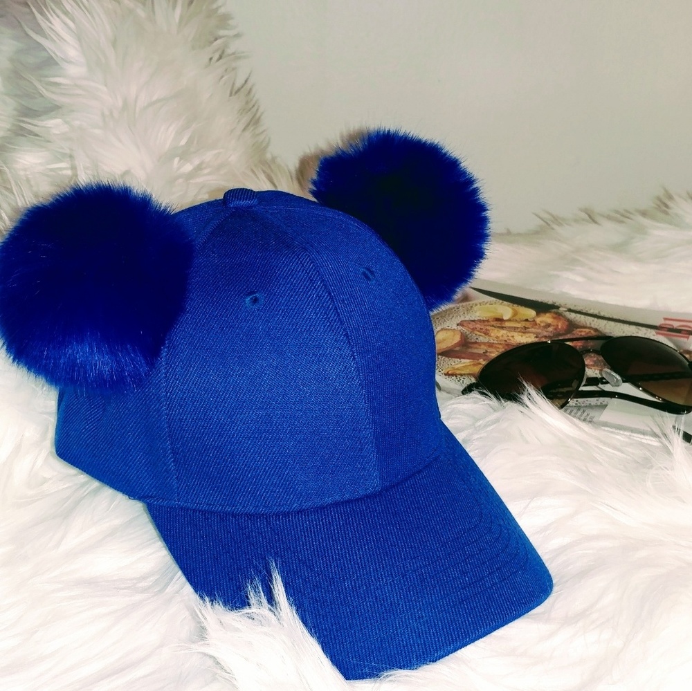 Baseball Hat with Pom Poms