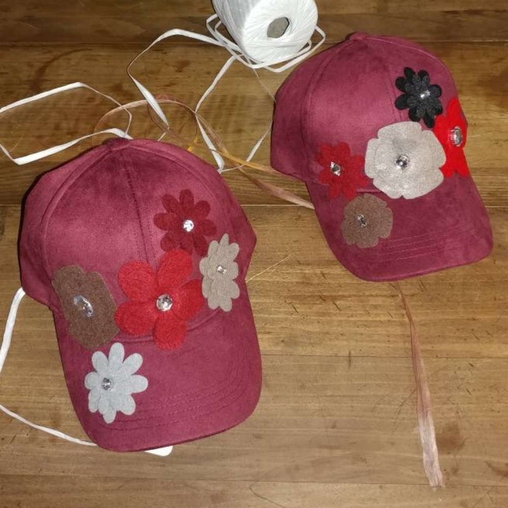 Baseball Hat with Flowers