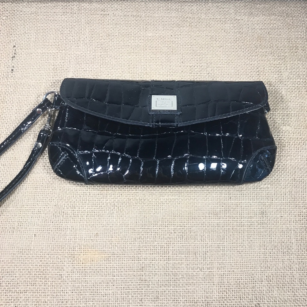 Liz Claiborne Shiny Black Wristlet