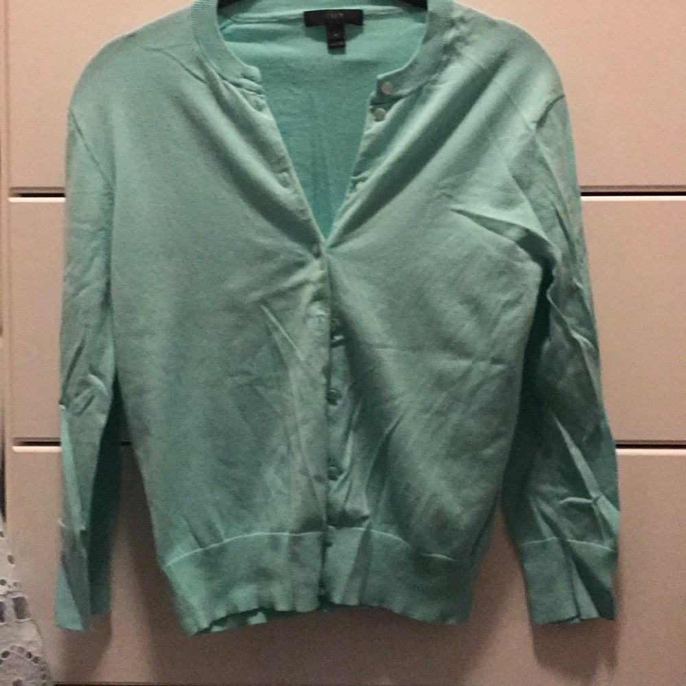 Light blue j crew cardigan