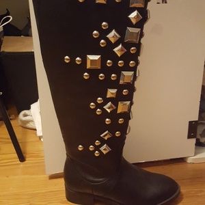 Brand New Wide width wide calf Stud boots