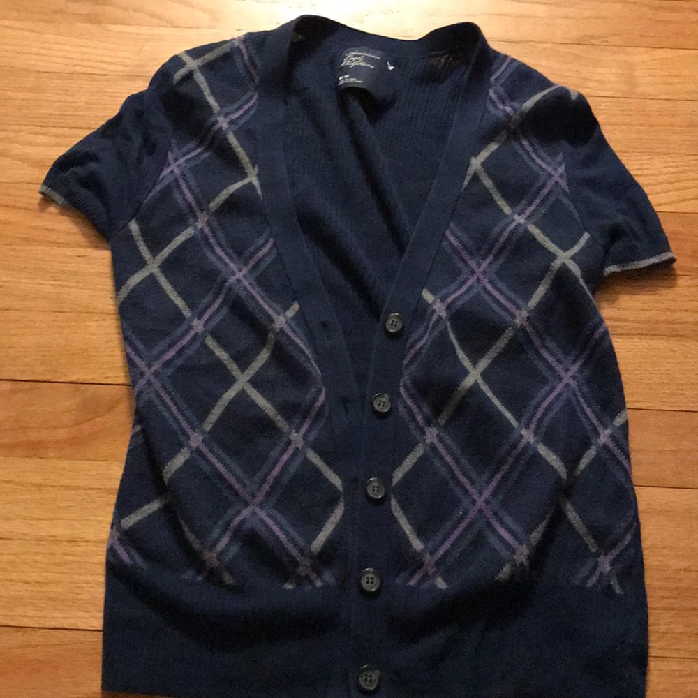 Argyle Short Sleeved Cardigan