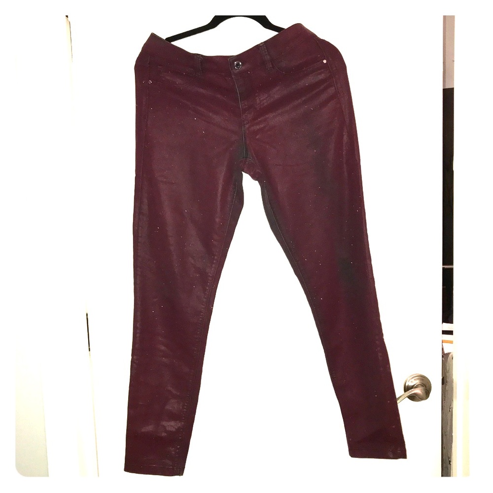 SOLD! WHBM burgundy skimmer jeans