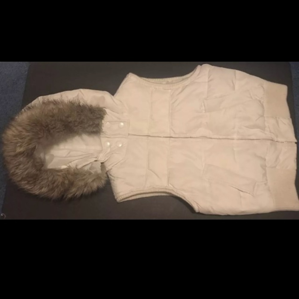 White fluffy Vest