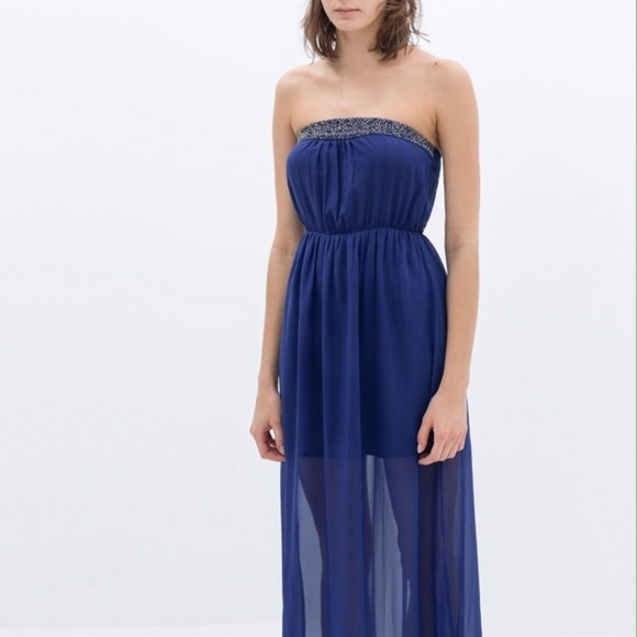 indigo maxi dress