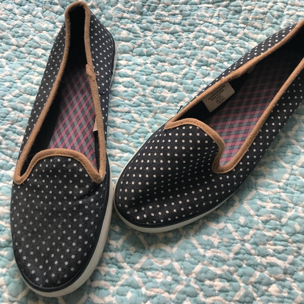 Navy boat shoes