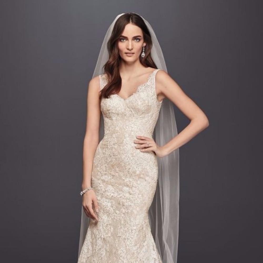 Oleg Cassini Lace Trumpet Wedding Dress