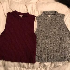 Gray and wine sweater tank