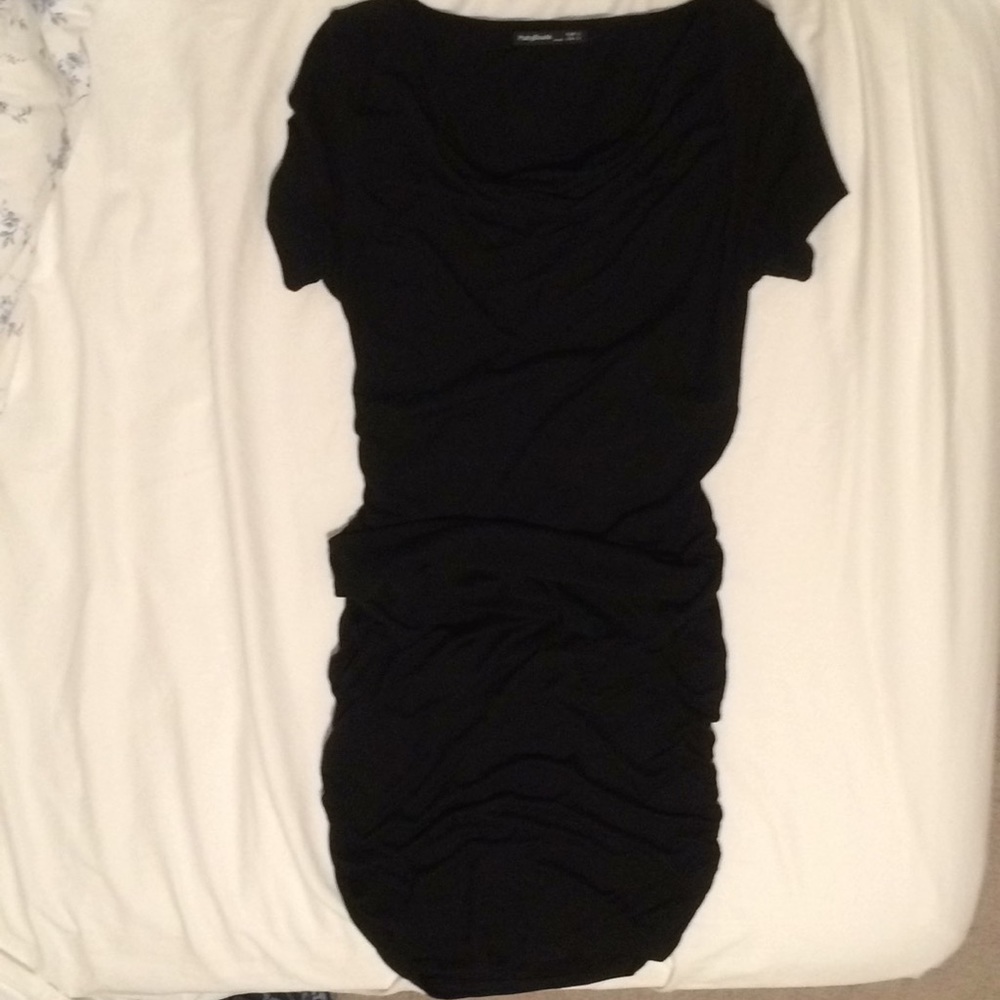 PattyBoutik Black maternity shirt sleeves dress