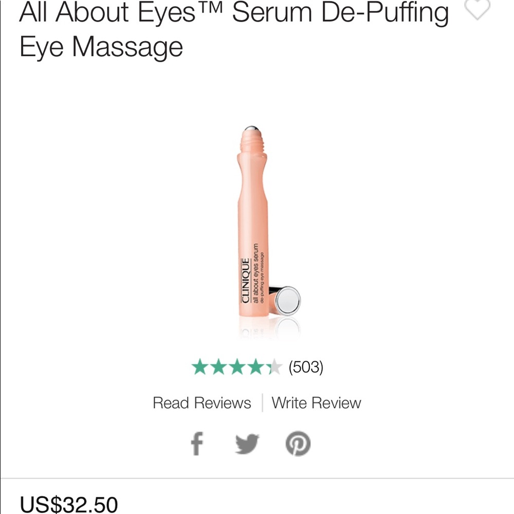Clinique All About Eyes Serum Depuff Massage