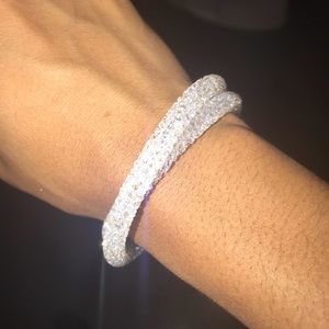 Swarovski crystal dust double wrap bracelet