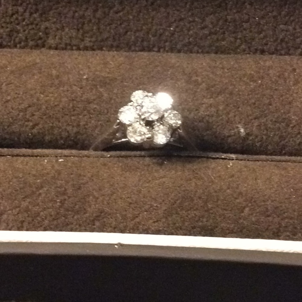 Genuine Diamond Cocktail Ring  14kt white gold.