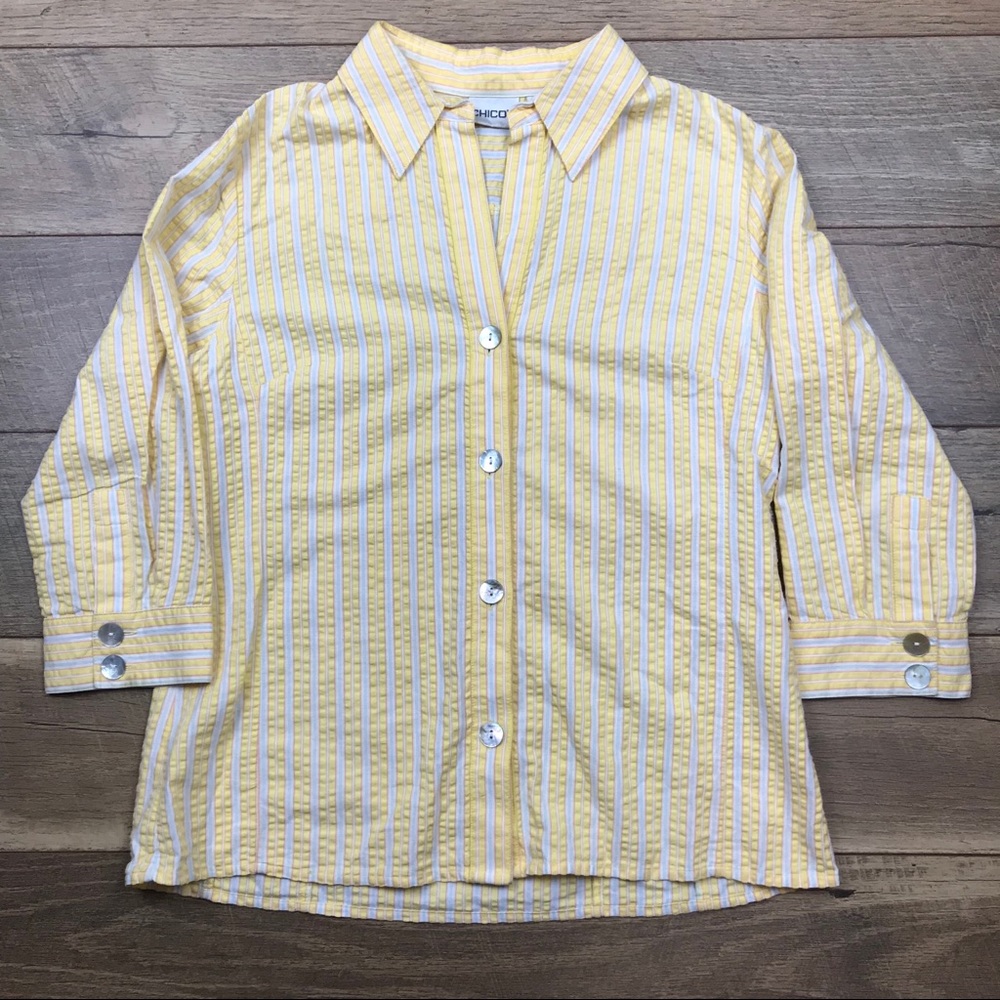 Chico’s Button Up Stripe Blouse