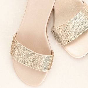 Gold Bridal Slide Sandal