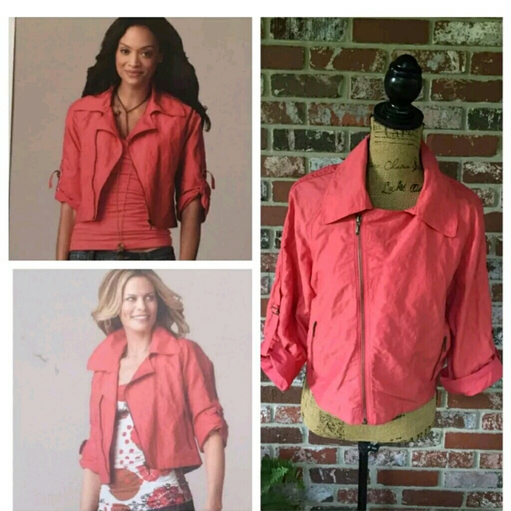 Cute Cabi Scooter Jacket in Coral Pink! Sz M