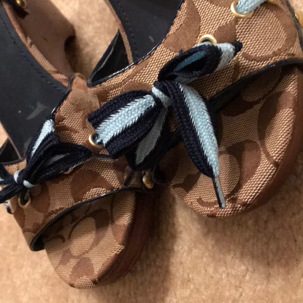 Coach signature wooden heel wedges - Picture 2 of 4