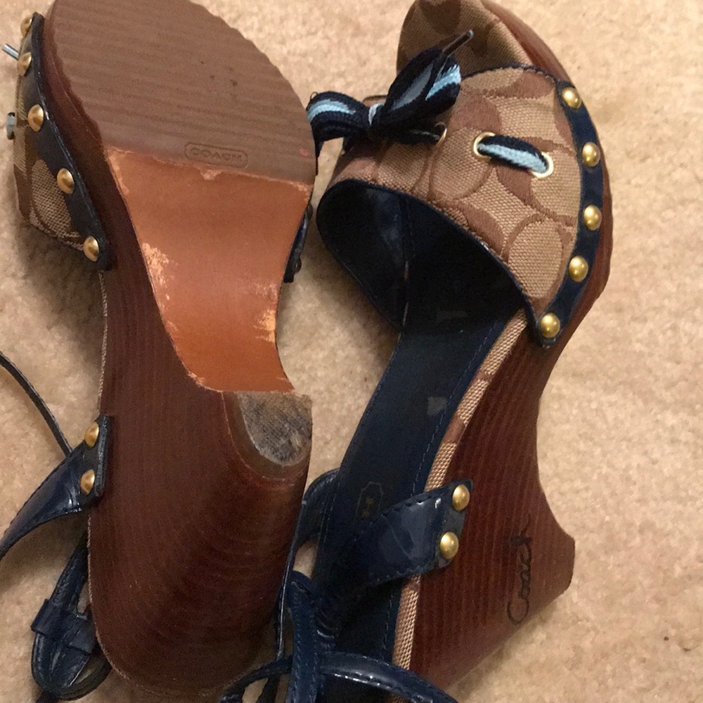 Coach signature wooden heel wedges - Picture 4 of 4