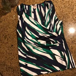 Green and navy Ann Klein tank