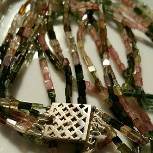 Watermelon Tourmaline beaded necklace