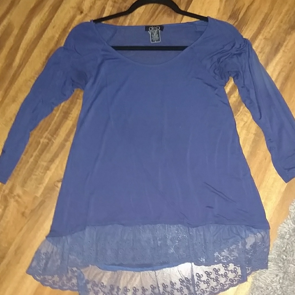 Blue Long Sleeve Lace shirt