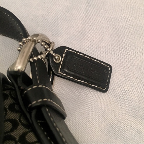 COACH Soho Brown Leather and Gold Canvas Handbag - Picture 2 of 6