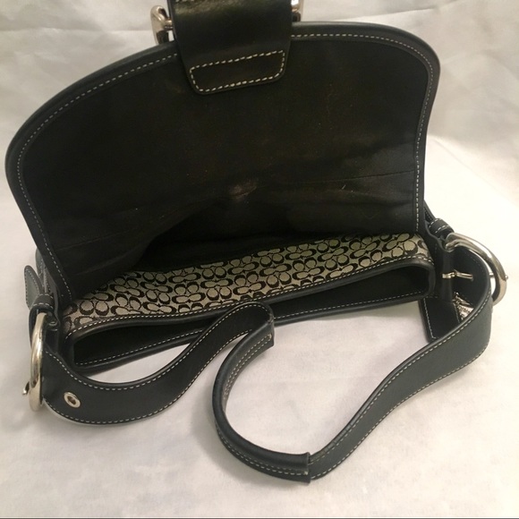 COACH Soho Brown Leather and Gold Canvas Handbag - Picture 4 of 6