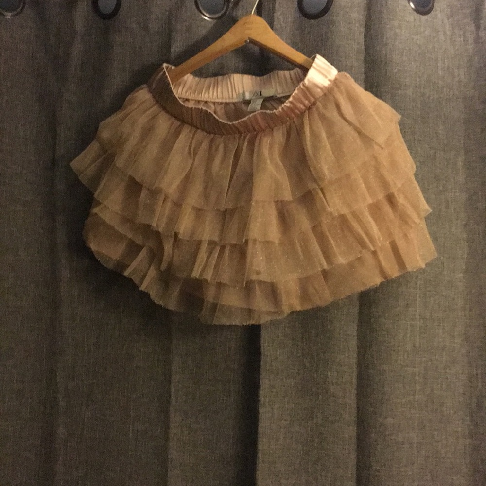 Gold fluffy skirt forever 21