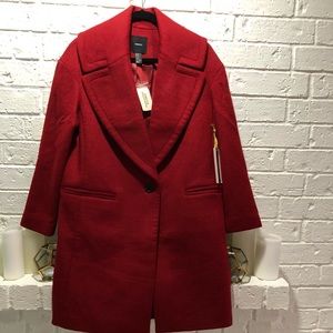 NWT Longline Red Wool Coat