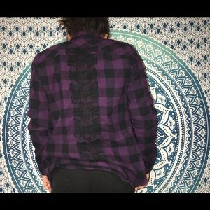 Hot Topic Flannel with Lace Spine
