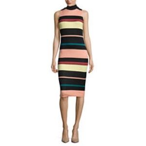 Belle Sky Dresses - Belle + Sky™ Sleeveless Striped Scuba Dress Belle Sky Dresses - Belle + Sky™ Sleeveless Striped Scuba Dress
